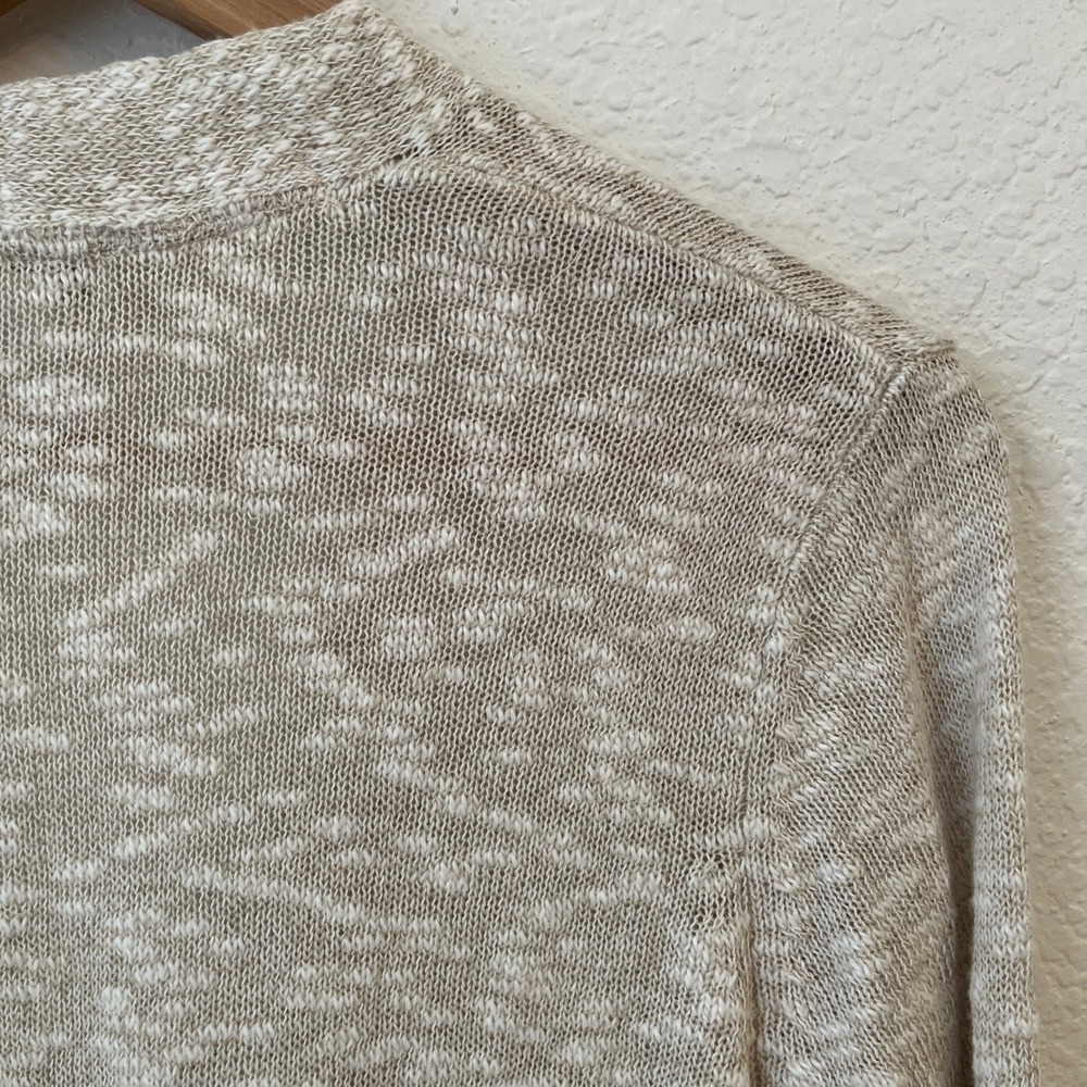 J Jill Purejill Long Cardigan Sweater Duster S One Button Oatmeal Marl Cotton - Picture 10 of 12
